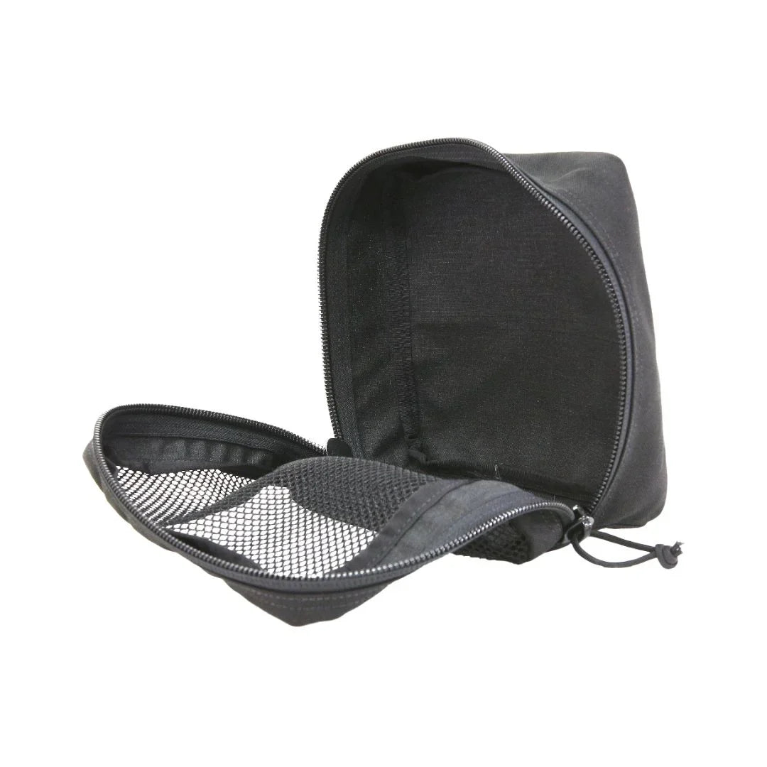 Recycled Firefighter Mesh 12Hr Pouch Set featuring zippered mesh bags for organizing small items or gear.