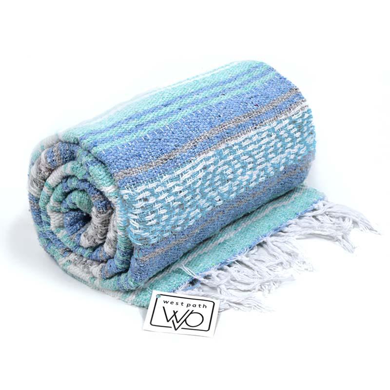 Mint Blue Ocean Mexican Falsa Yoga Blanket - OVERLANDERS Outfitter
