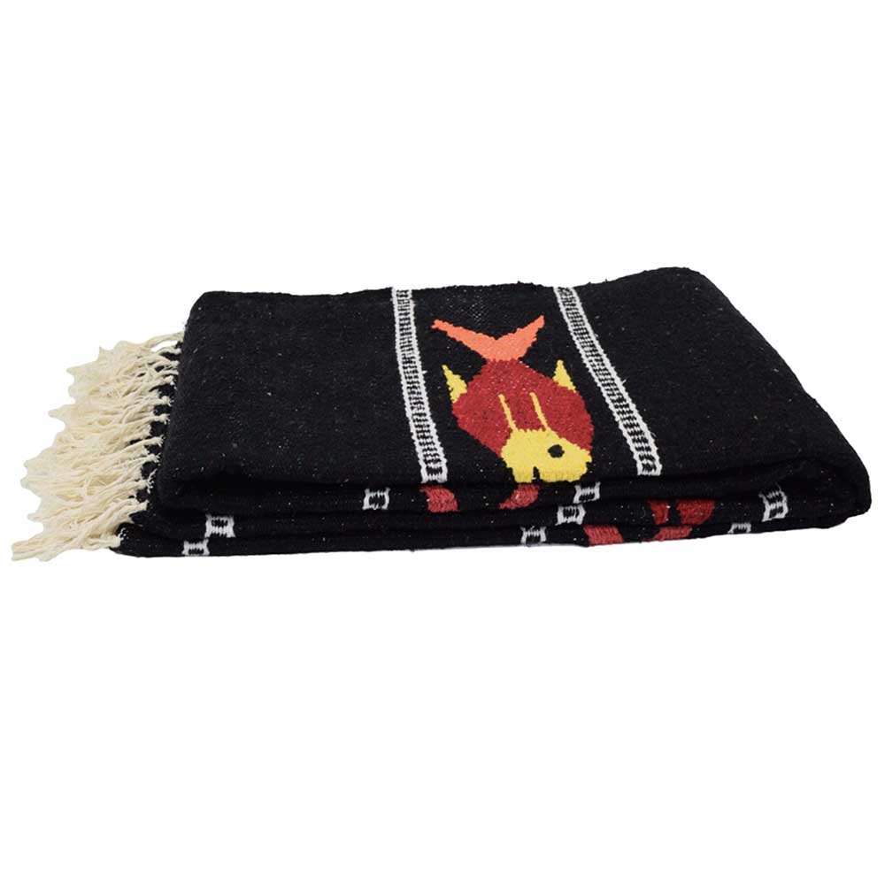 Black Baja Fish Yoga Blanket - OVERLANDERS Outfitter