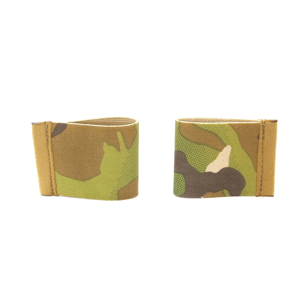 Recycled Firefighter minimalist elastic card band wallet with sleek design and durable material, holding credit cards and cash.