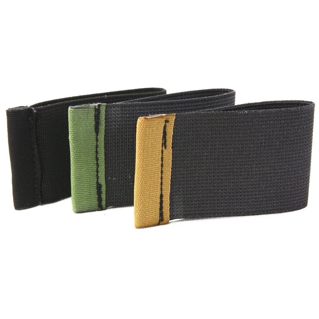 Recycled Firefighter minimalist elastic card band wallet showing sleek design with elastic band holding multiple cards