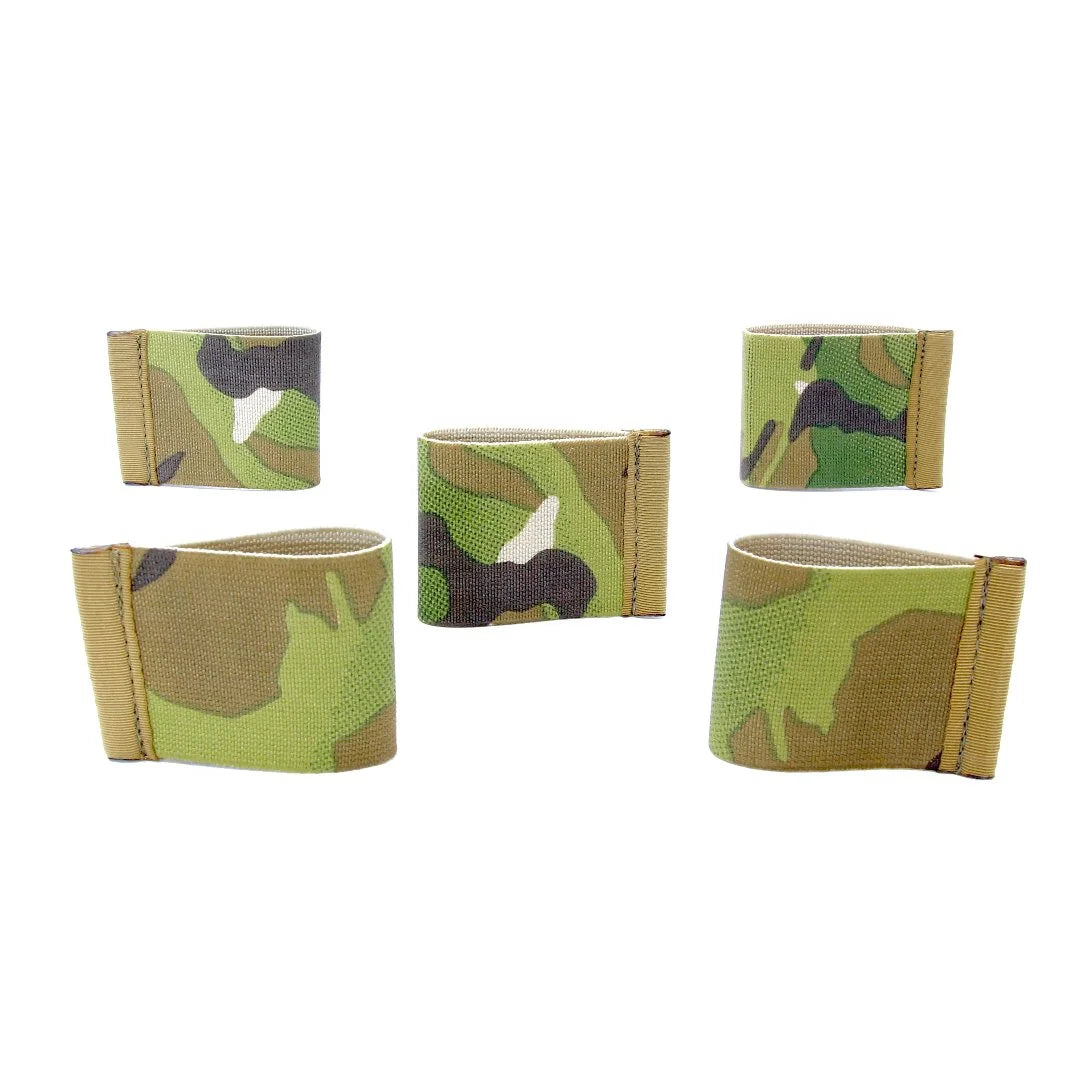 Recycled Firefighter minimalist elastic card band wallet with sleek design and durable material, holding credit cards and IDs.
