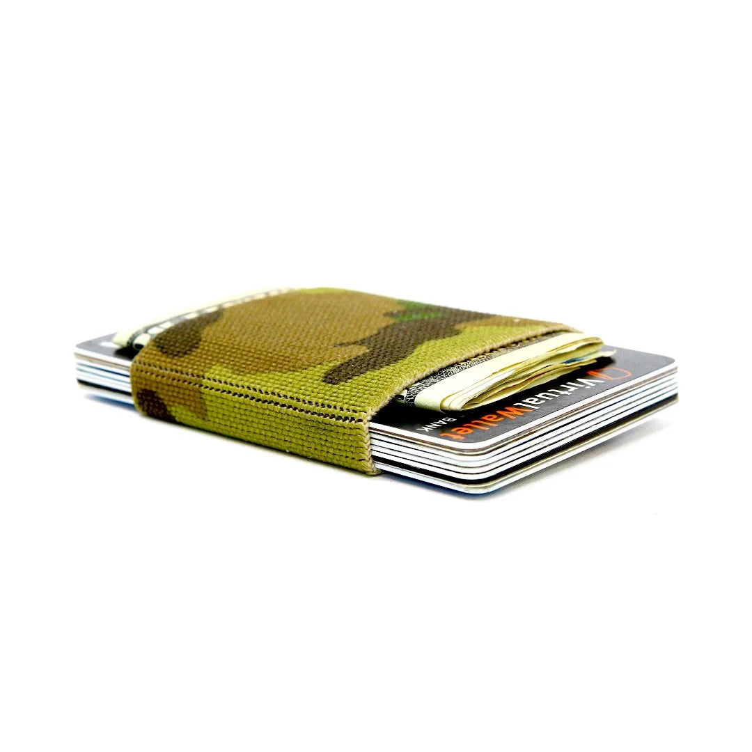 Recycled Firefighter minimalist elastic card band wallet with sleek design and compact fit, ideal for carrying cards efficiently.