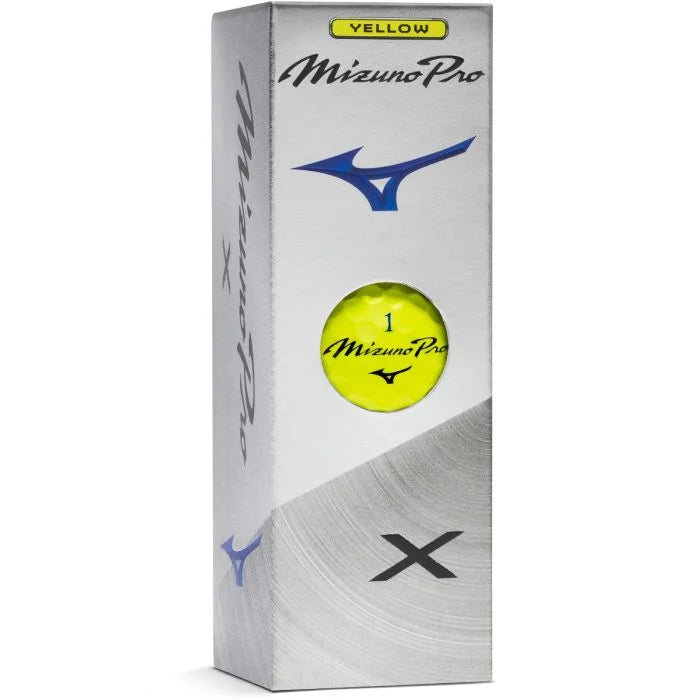 Mizuno Pro X golf ball with ParWestGolf branding, close-up view showing smooth white surface and detailed text.