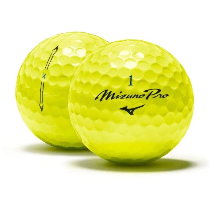 Mizuno Pro X golf ball with white smooth surface and branding, designed for optimal performance on the golf course.