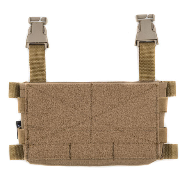 Coyote brown HCC Tactical Modulus Placard showcasing tactical gear design and attachment points.