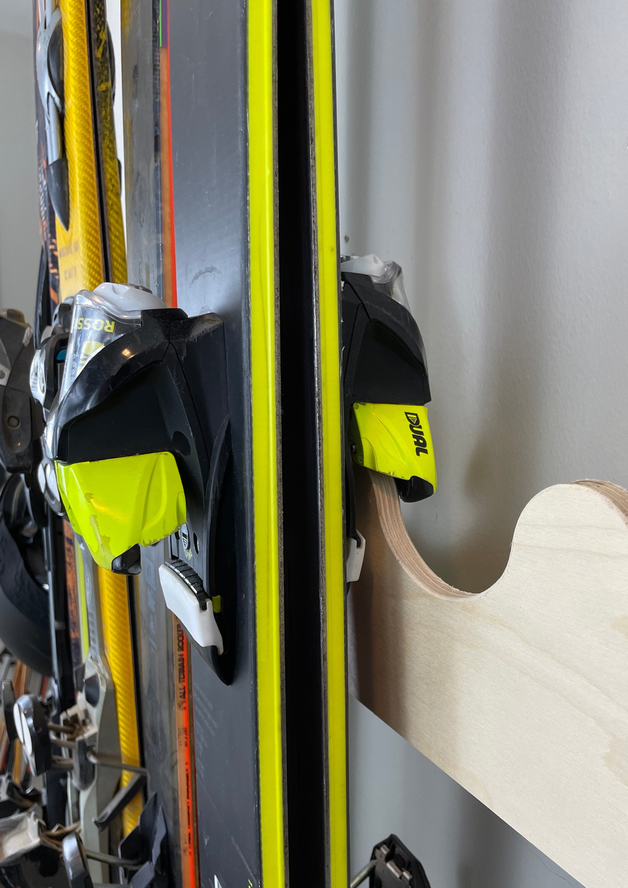 Rado Racks The Mogul ski storage rack with multiple ski slots and sturdy metal frame for organized ski storage.