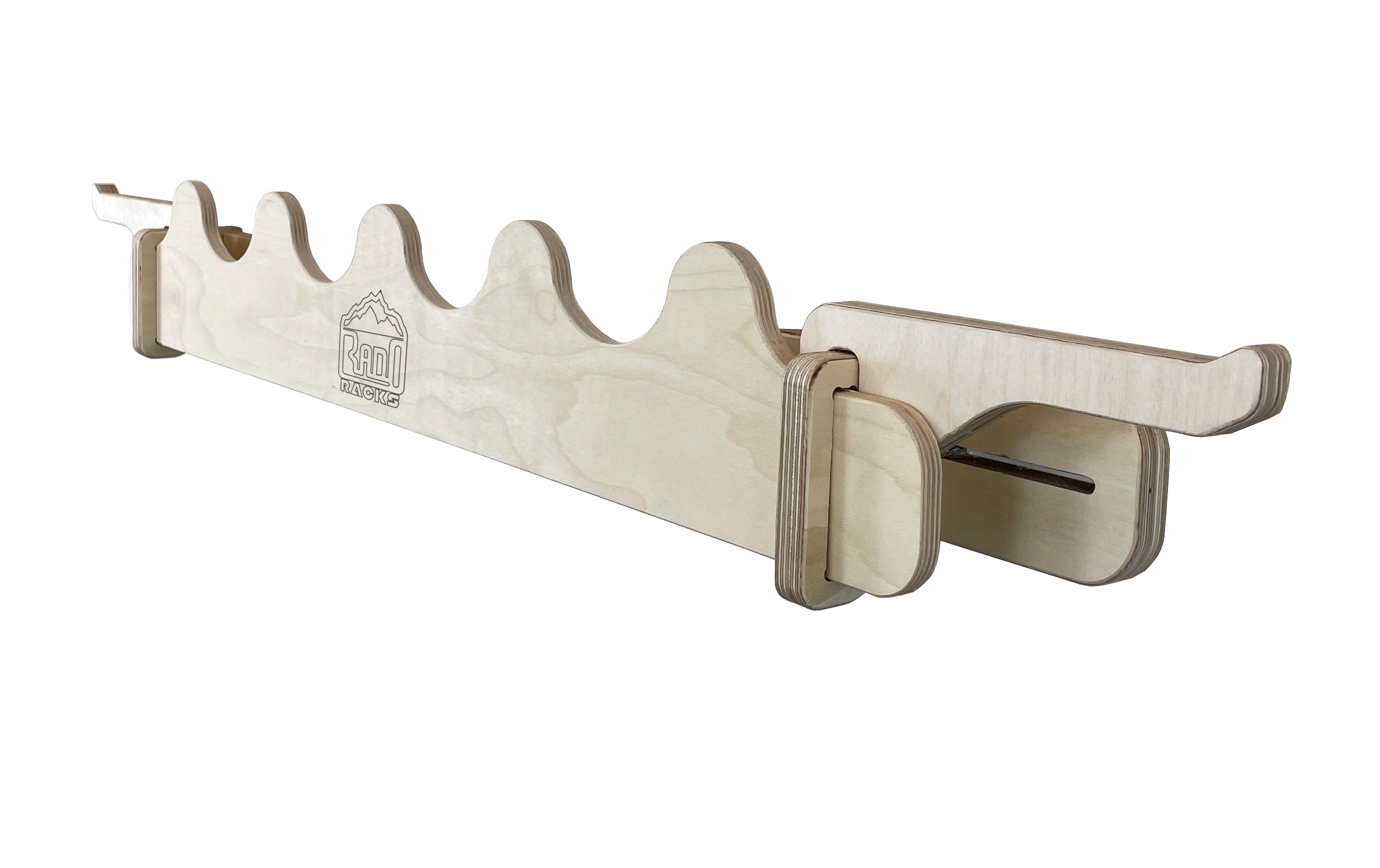 Rado Racks Mogul ski storage rack with multiple ski slots, designed for easy organization and secure storage of skis.