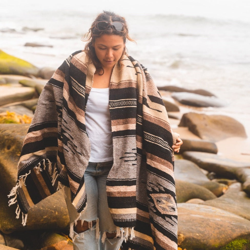 Brown Wool Mexican Blanket - OVERLANDERS Outfitter