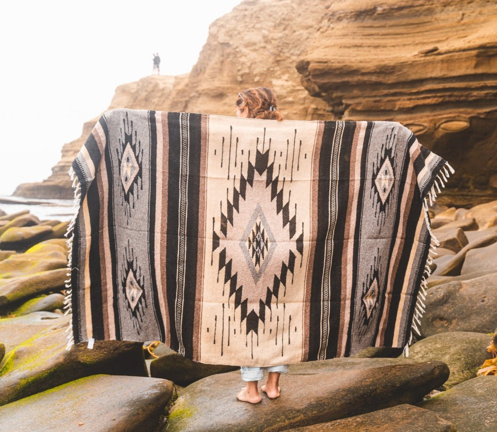 Brown Wool Mexican Blanket - OVERLANDERS Outfitter