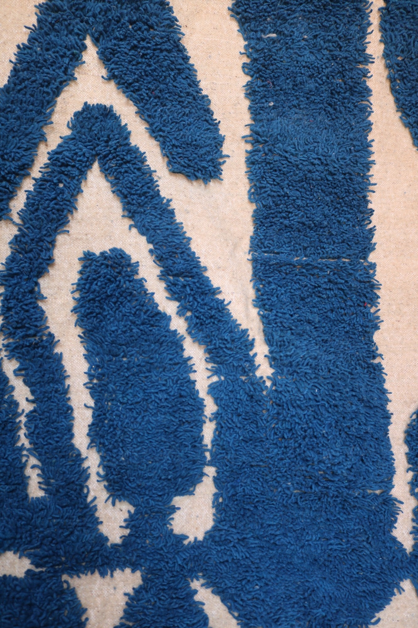 Ziriya Moroccan Rug – Bold Blue Abstract Wool Design - We The Collective