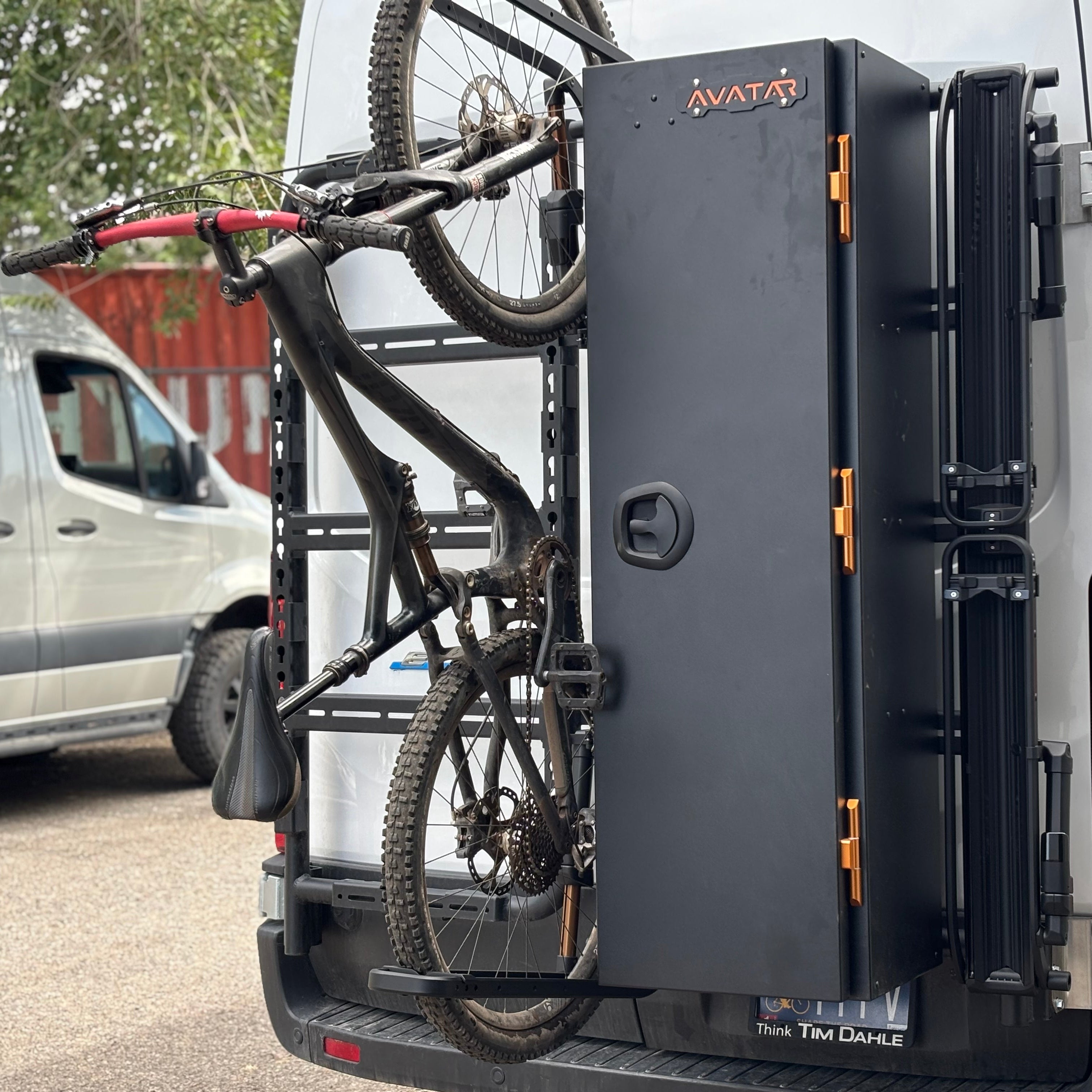 Avatar Offroad Avatar Centi Van Storage Box mounted on a van for secure outdoor gear storage, durable and weather-resistant.