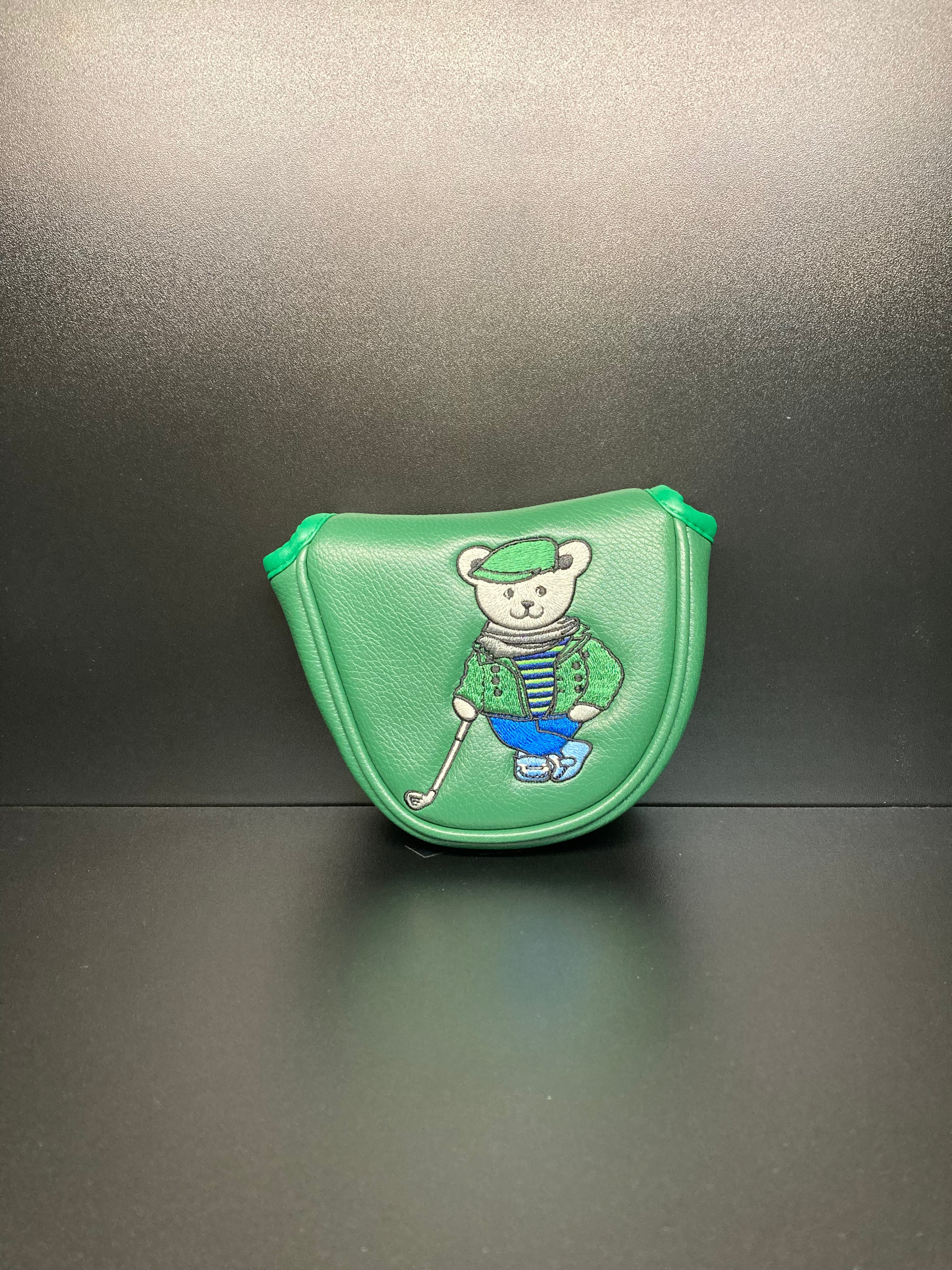 ParWestGolf Mr. Bear golf club headcover in beige with embroidered bear face, designed to protect and decorate golf clubs.