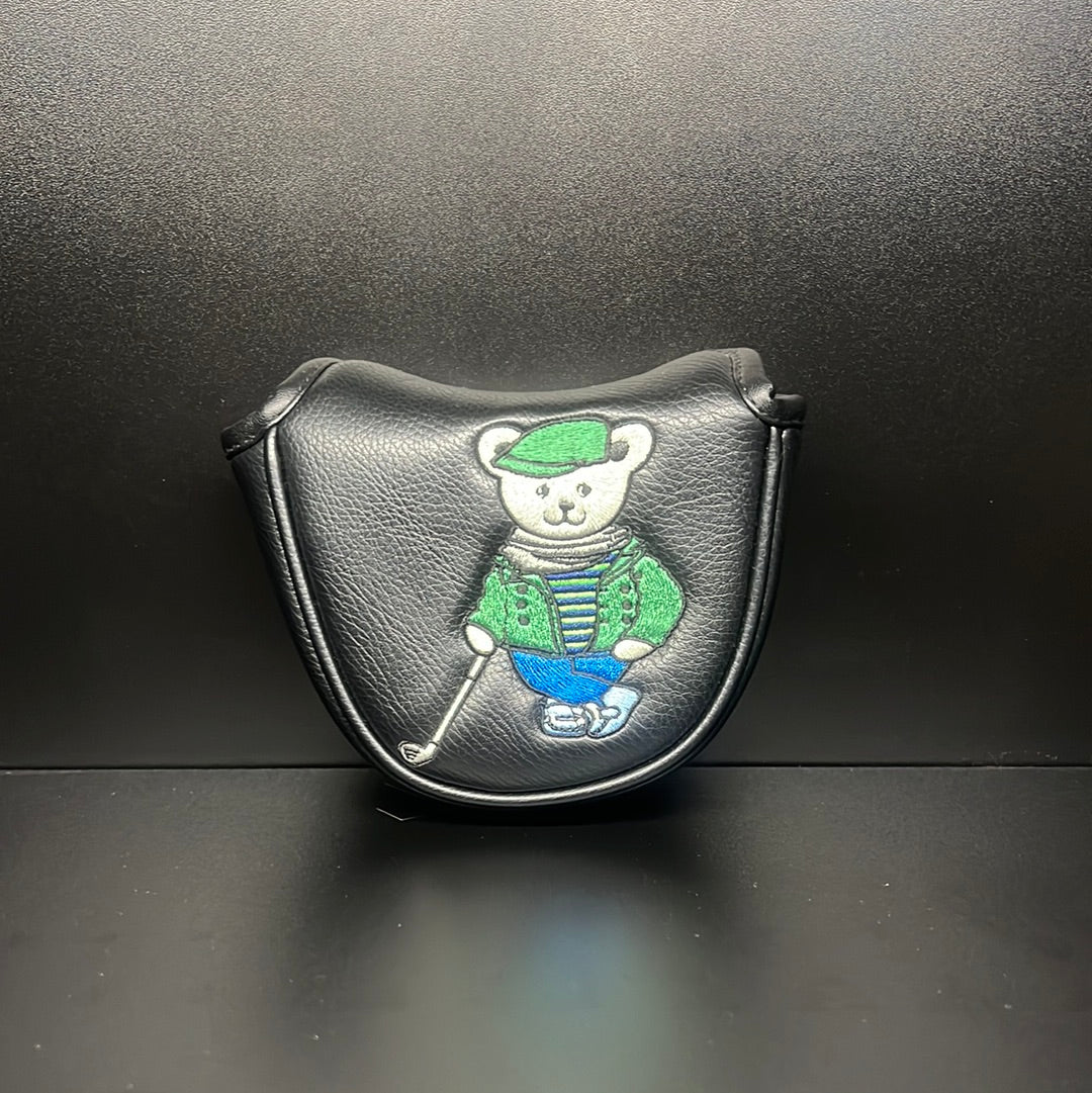 Golf club headcover featuring a cute bear design from ParWestGolf, compatible with standard golf clubs.