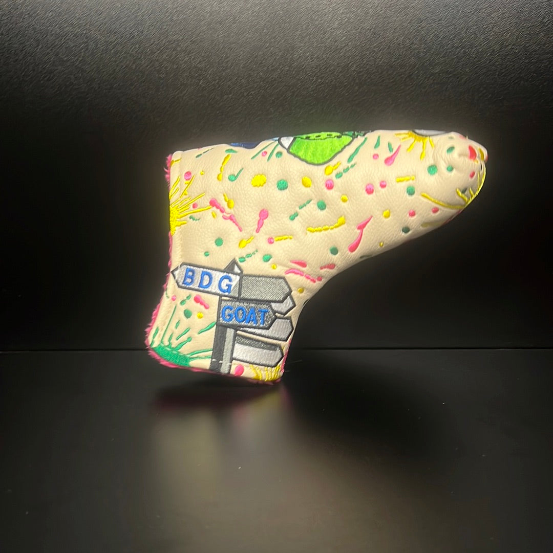 Mr. Bear golf club headcover by ParWestGolf, plush bear design with embroidered face, fits standard driver or fairway wood.