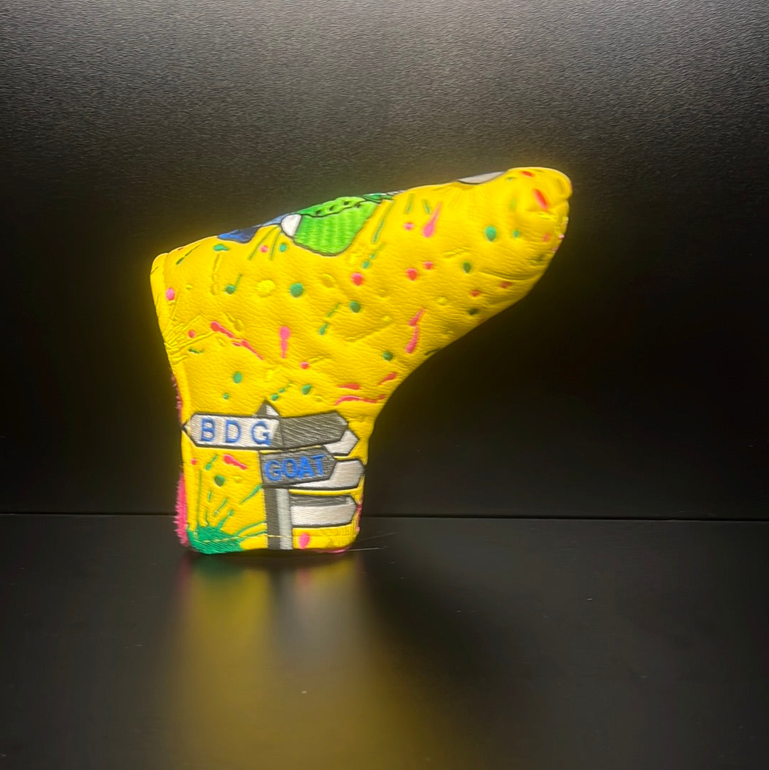 Mr. Bear golf club headcover by ParWestGolf showing a plush bear design with embroidered facial features and soft fabric exterior.