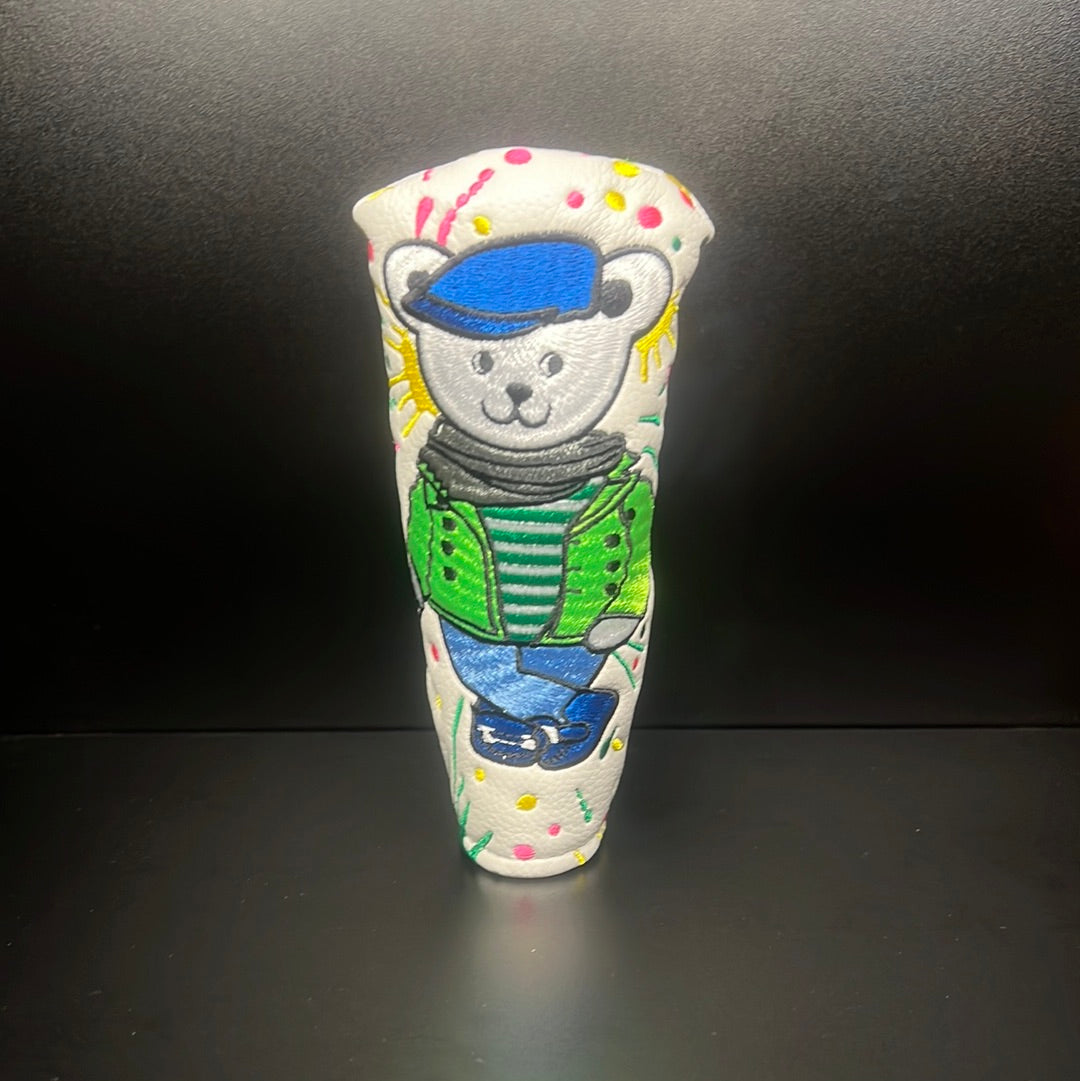 Mr. Bear golf club headcover by ParWestGolf featuring a cute bear design, made to protect and personalize golf clubs.
