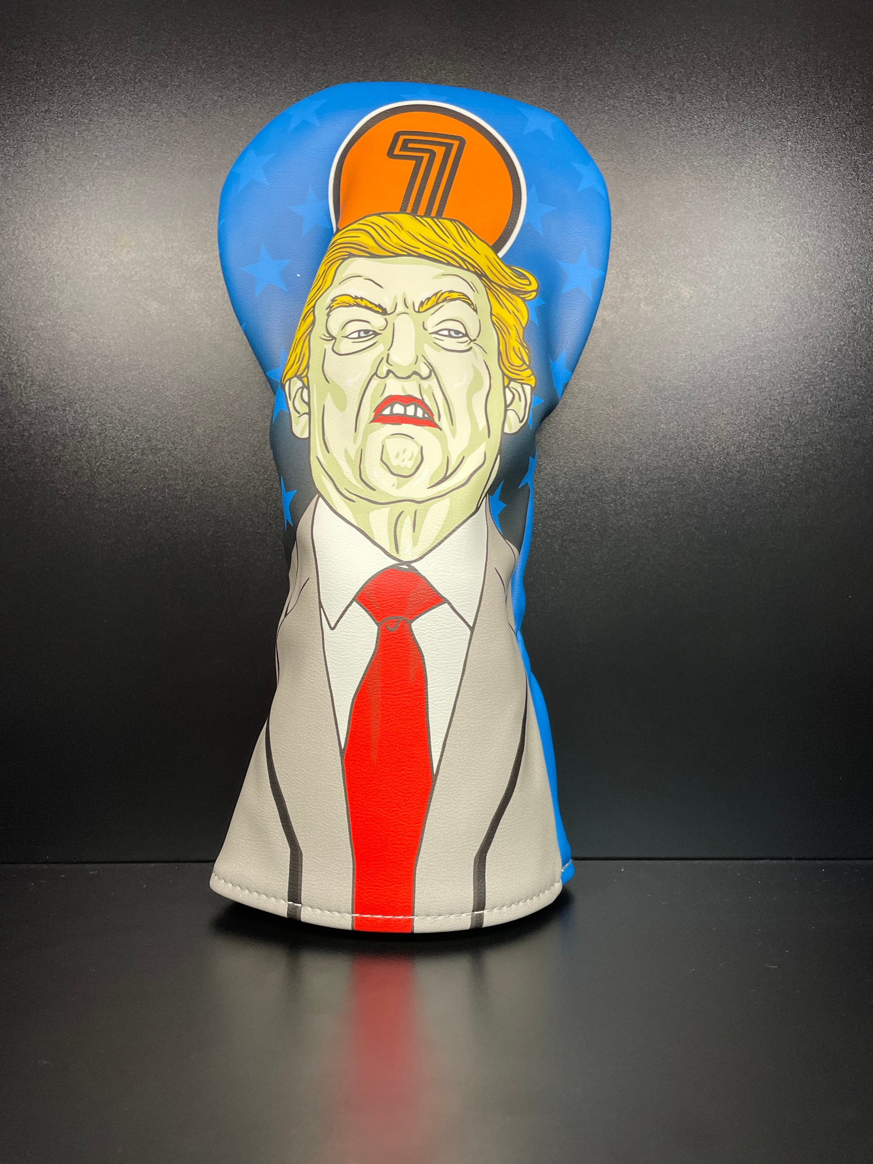 ParWestGolf Mr. President Club Champion golf headcover with embroidered design, fits standard golf clubs, durable and stylish.