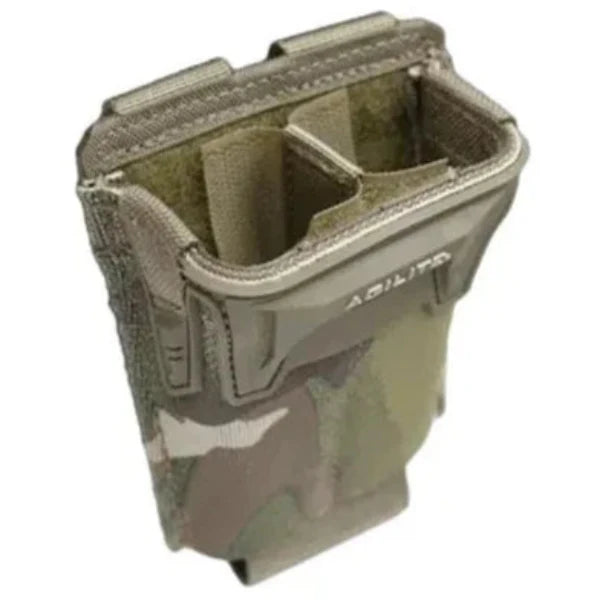 HCC Tactical Pincer™ Single Multi-Caliber Mag Pouch in MultiCam with top opening and adjustable retention straps.