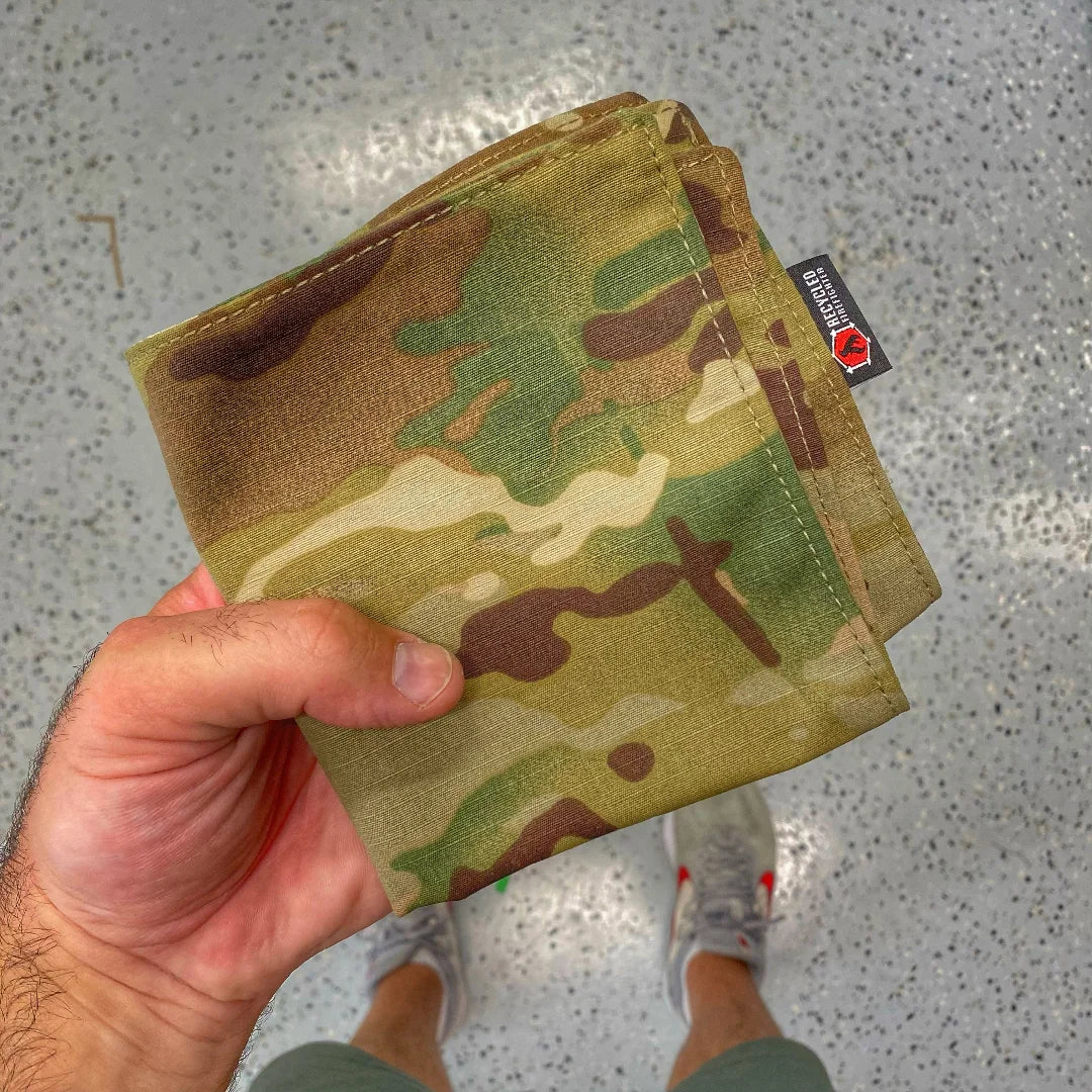 Multicam Hank Limited Edition firefighter rescue gloves by Recycled Firefighter, showing durable, camouflage protective hand gear.