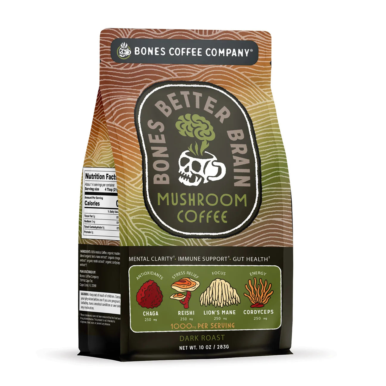 Better Brain Mushroom Coffee | Dark Roast | 10oz