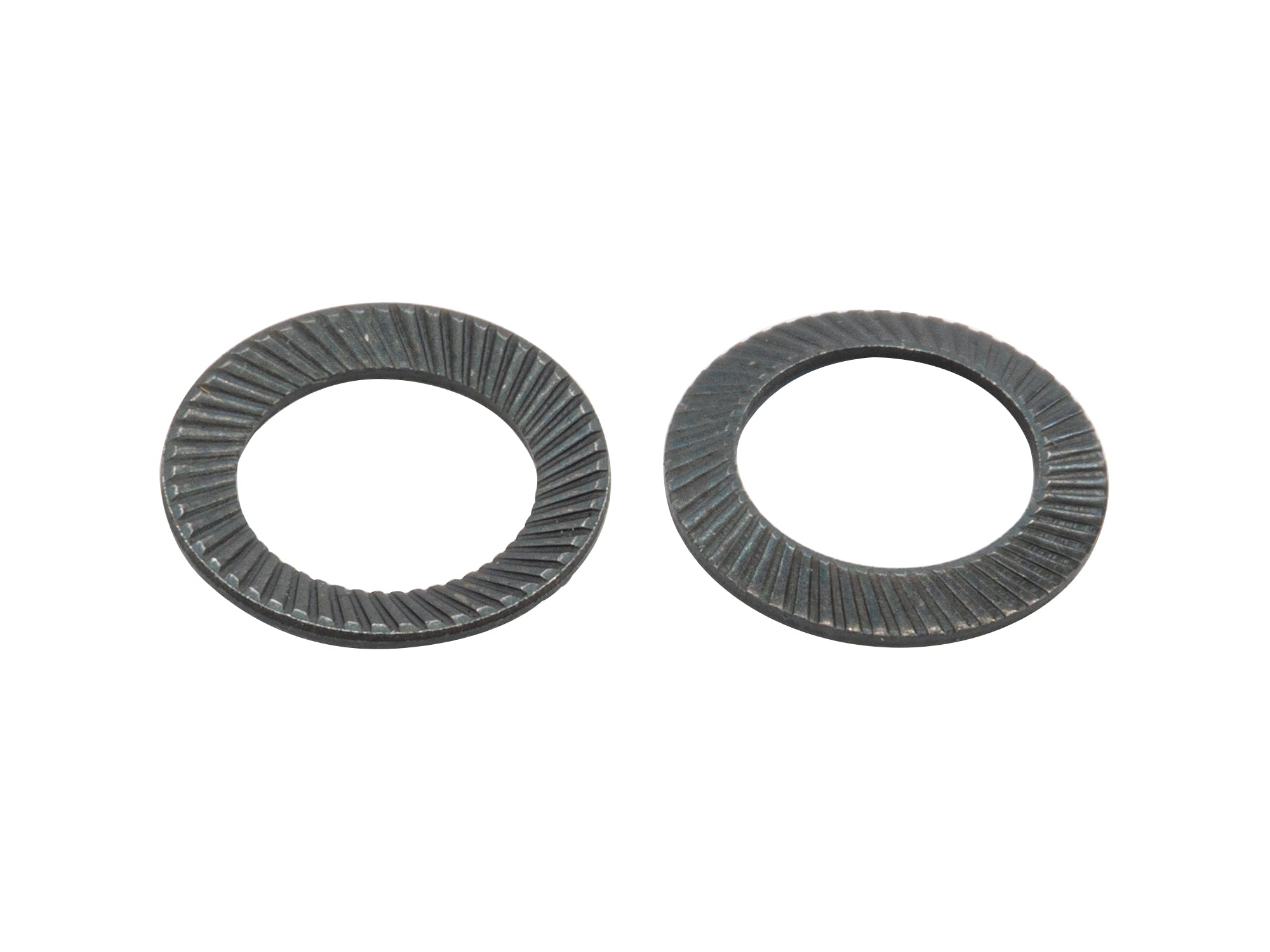 Set of six GoWesty serrated lock washers for axle bolts, showing the unclassified metal washers with serrated edges.