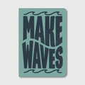 Make Waves Notebook by Pike Street Press featuring a vibrant, wave-inspired cover design.