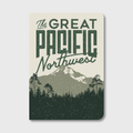 Pike Street Press The Great PNW Notebook with mountain and forest cover design, ideal for journaling and note-taking.