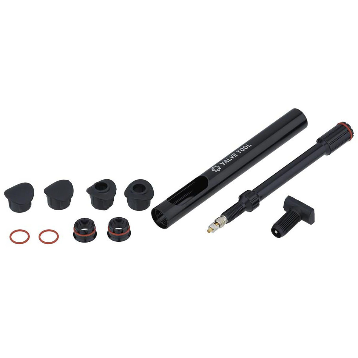 ZEITBIKE NEWMEN STREEM Aero Valve Kit for one wheel, spare part, with sleek black valve and components for road bike wheels.