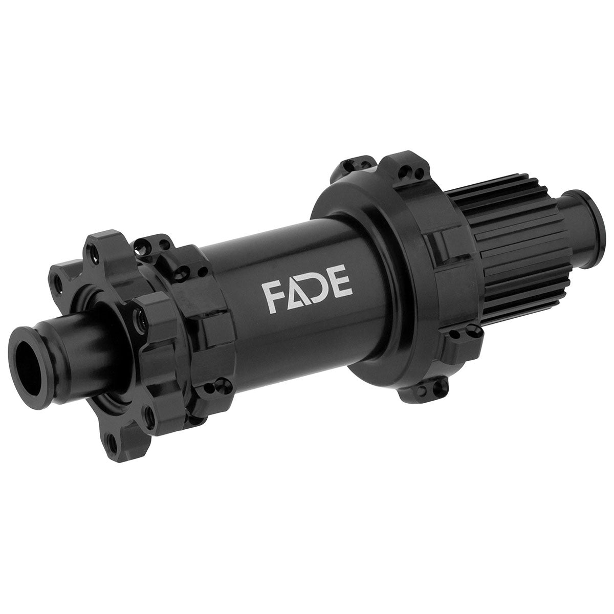 Rear fade MTB hub by ZEITBIKE, featuring black anodized finish and durable construction for mountain biking wheels.