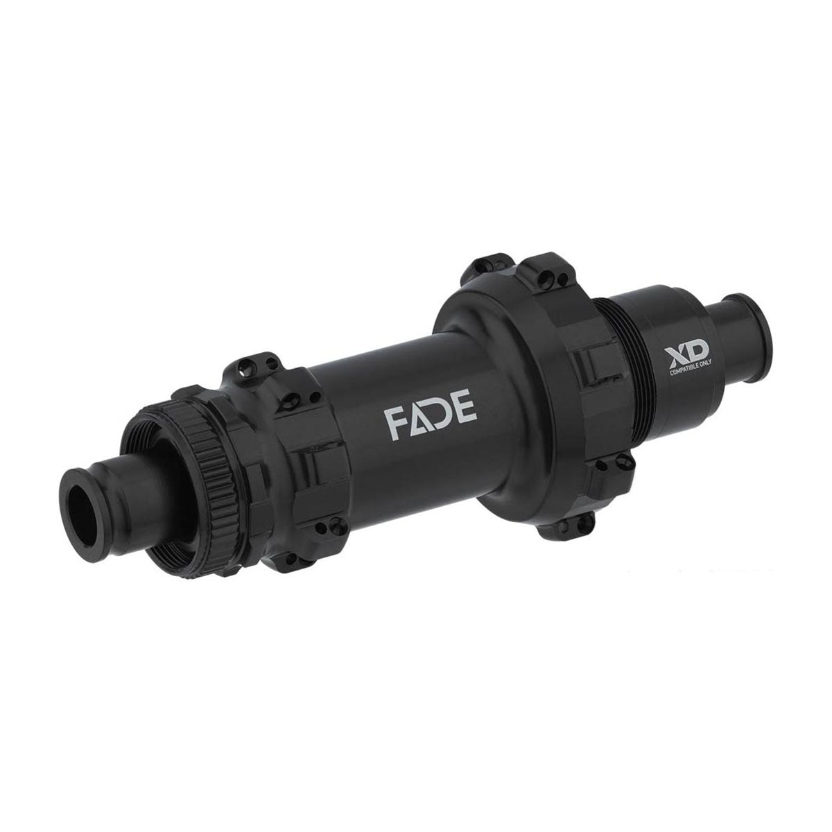Rear Fade MTB hub by ZEITBIKE showing the black hub with branding and detailed metal parts for mountain bike wheel assembly.