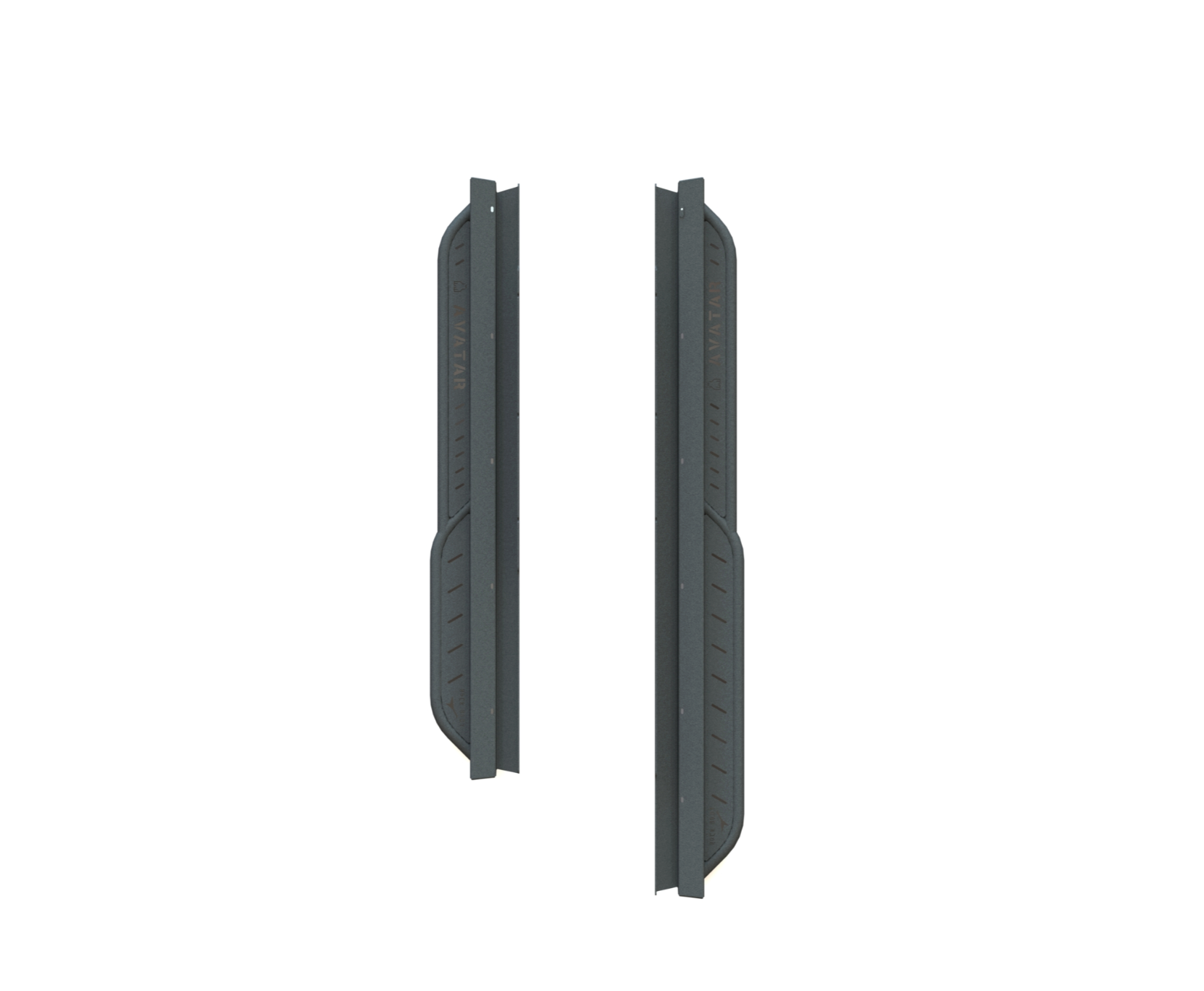 Avatar Offroad NV3500 RockBody side steps mounted on vehicle, durable metal side step bars for easy access and off-road style.