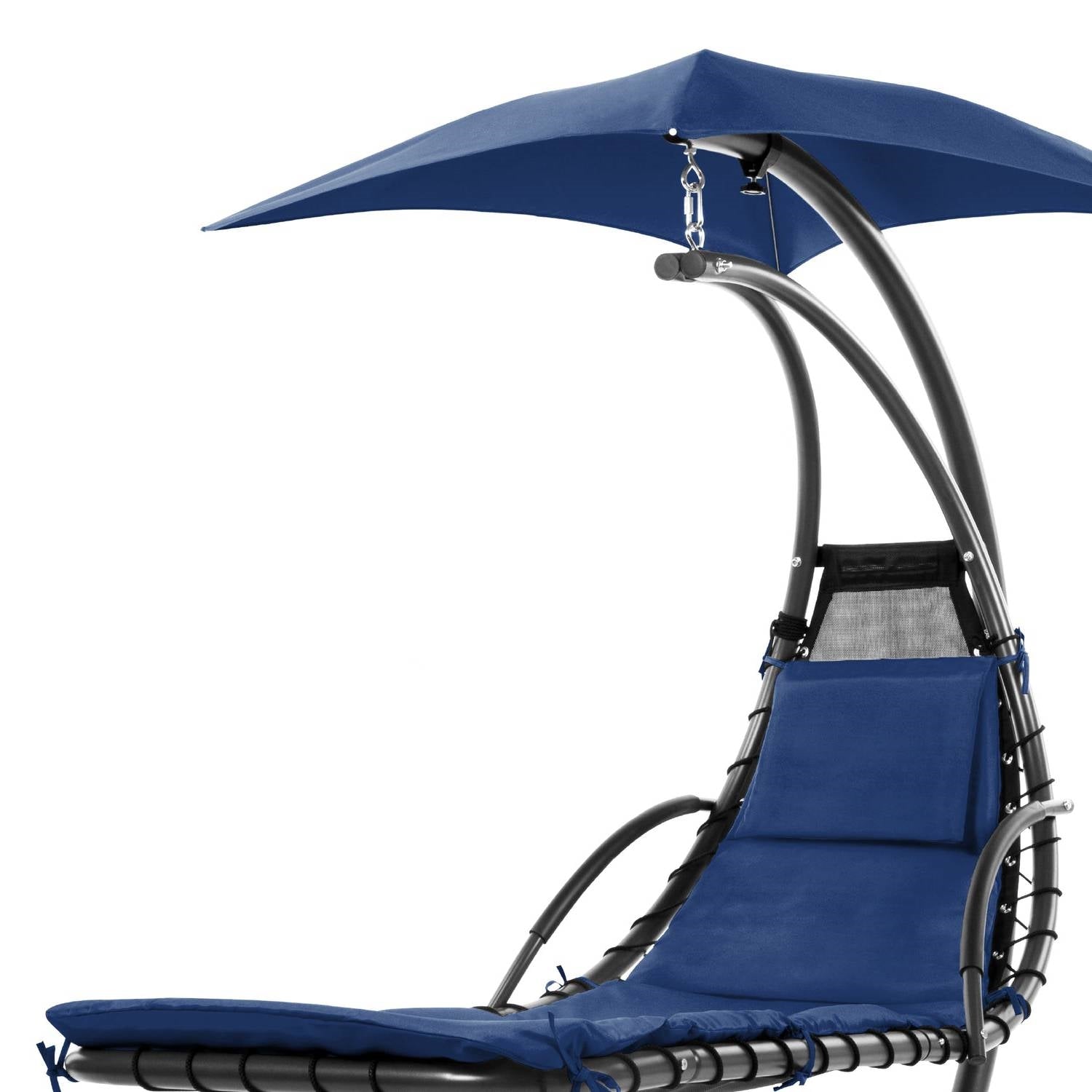 Navy Blue Single Person Sturdy Modern Chaise Lounger Hammock Chair Porch Swing - OVERLANDERS Outfitter
