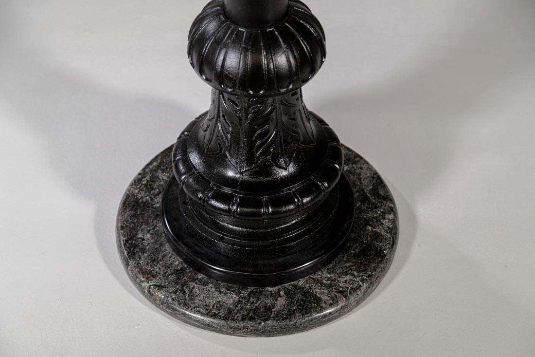 Antique NYC Lightpost Table by Enrico Bartolini featuring a vintage-style metal lightpost design for indoor decor.