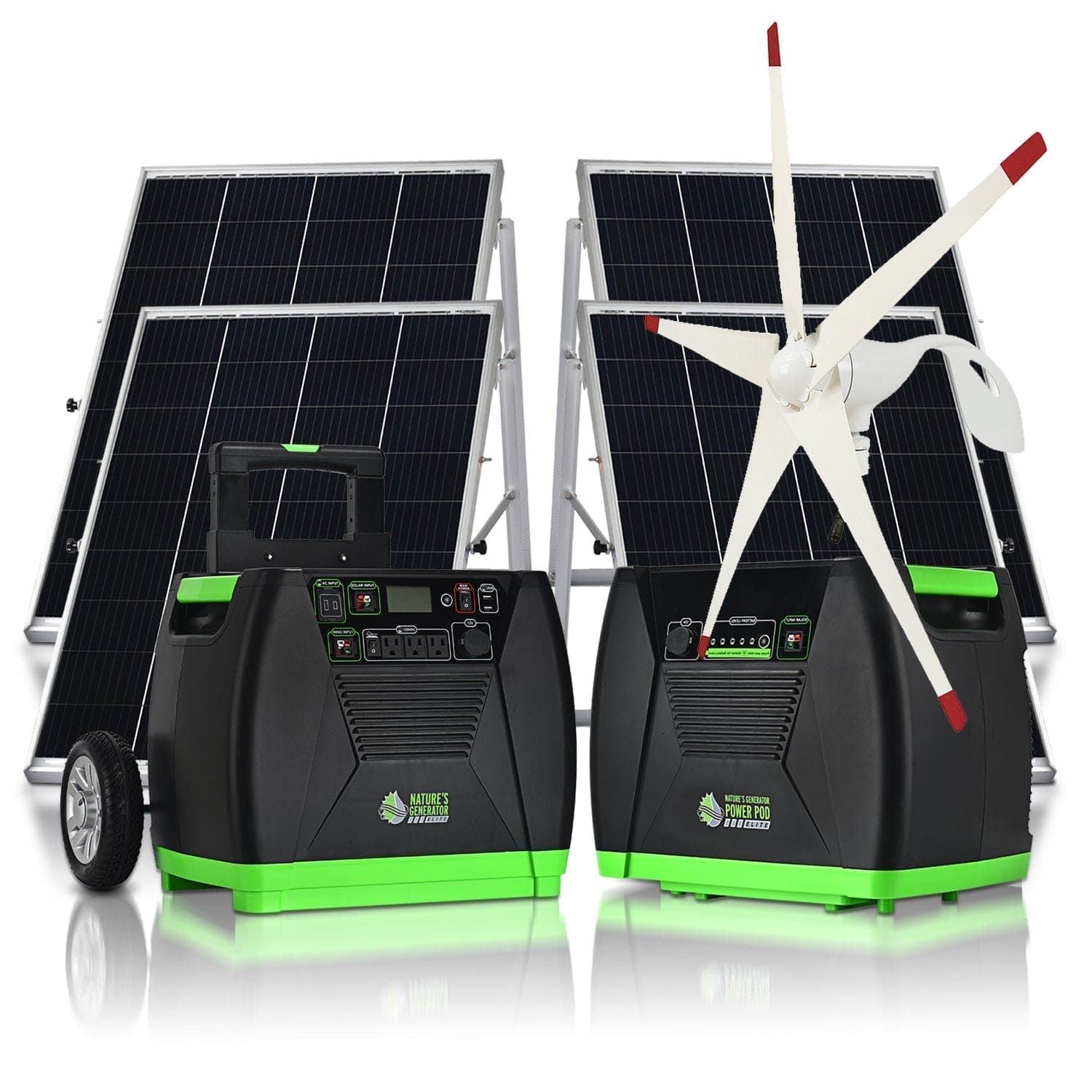 Nature's Generator Elite Gold portable power system with digital display and multiple outlets for electronics and renewable energy use