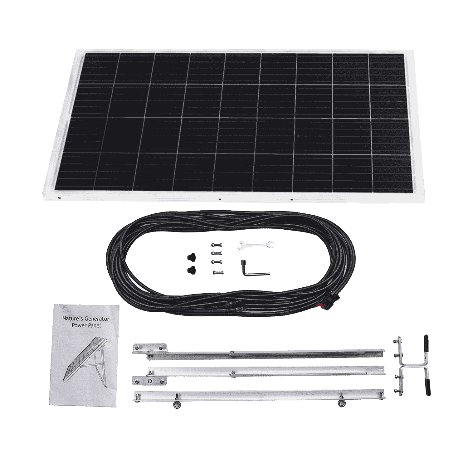 Nature's Generator Elite Power Pod accessories kit with power panel and components, designed for portable energy storage and management.