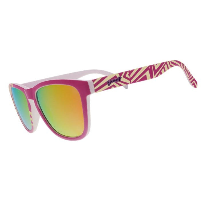 Color-changing neon "Neon Is My Neutral" polarized sunglasses by Rare Air Discs with vibrant neon frames and dark lenses.