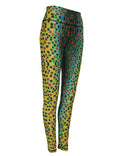 Brown trout fish print patterned all sport leggings by Cognito Brands, Inc., featuring a vibrant aquatic design on stretchy activewear.