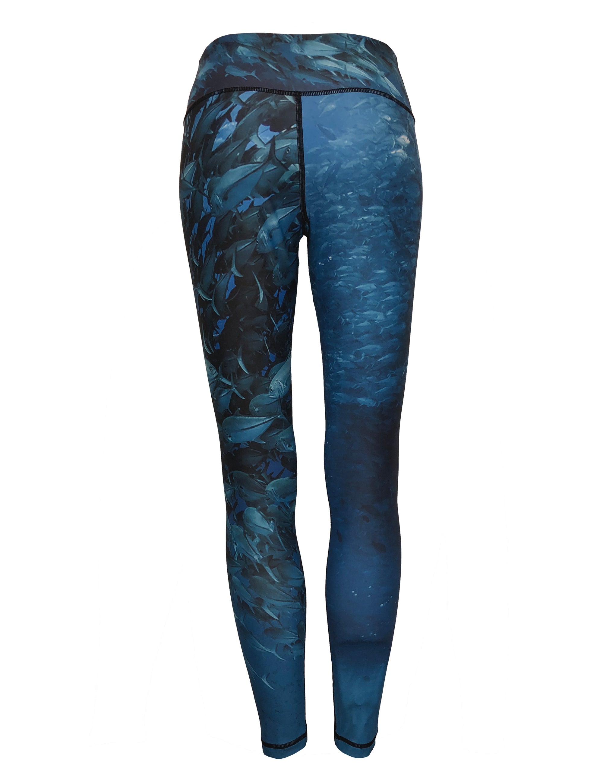 Ocean print patterned all sport leggings by Cognito Brands, Inc. featuring vibrant scuba jacks design, ideal for active wear.