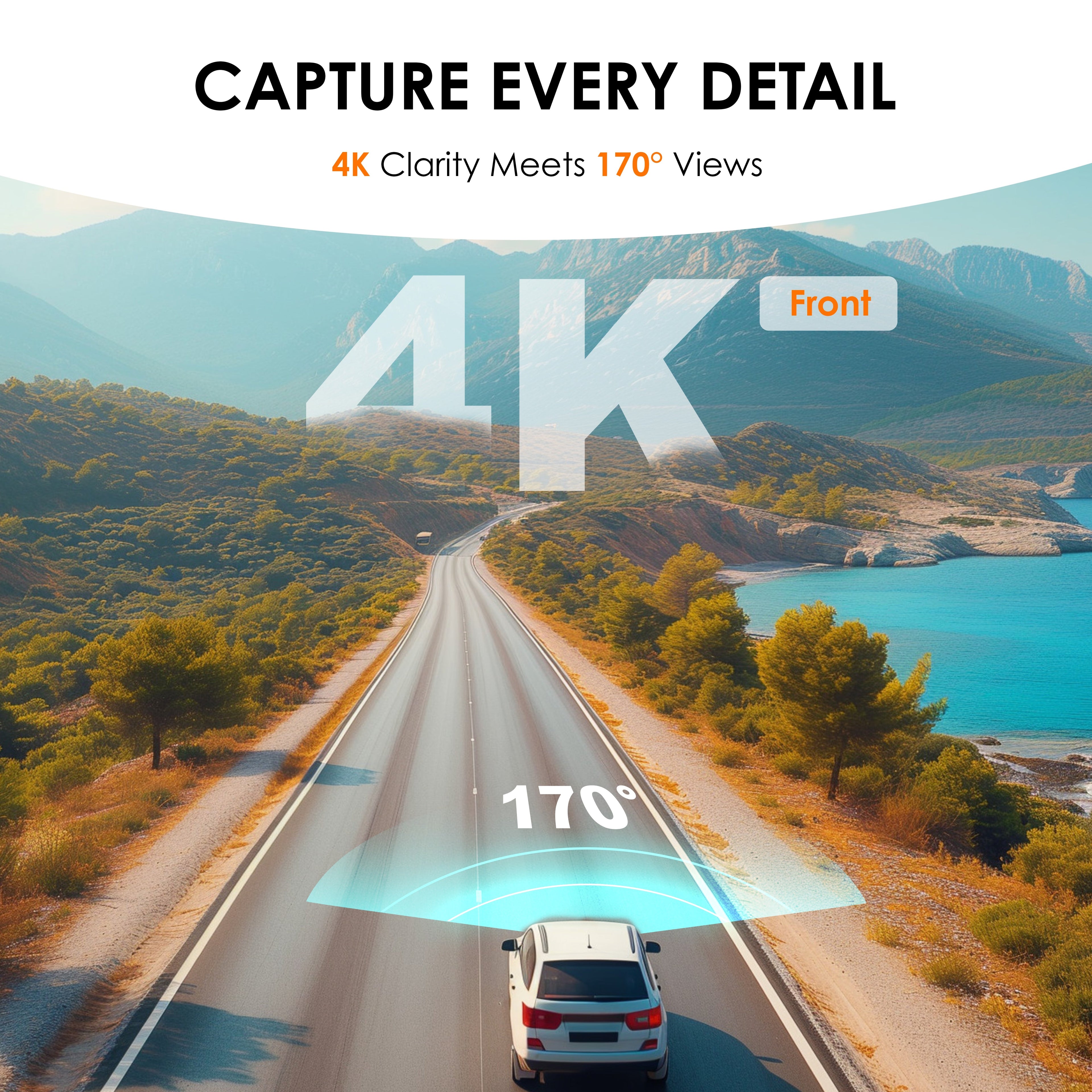 Rexing V1P Flex X4 4K WiFi dual dash cam in black showing front and rear camera lenses on a vehicle dashboard.