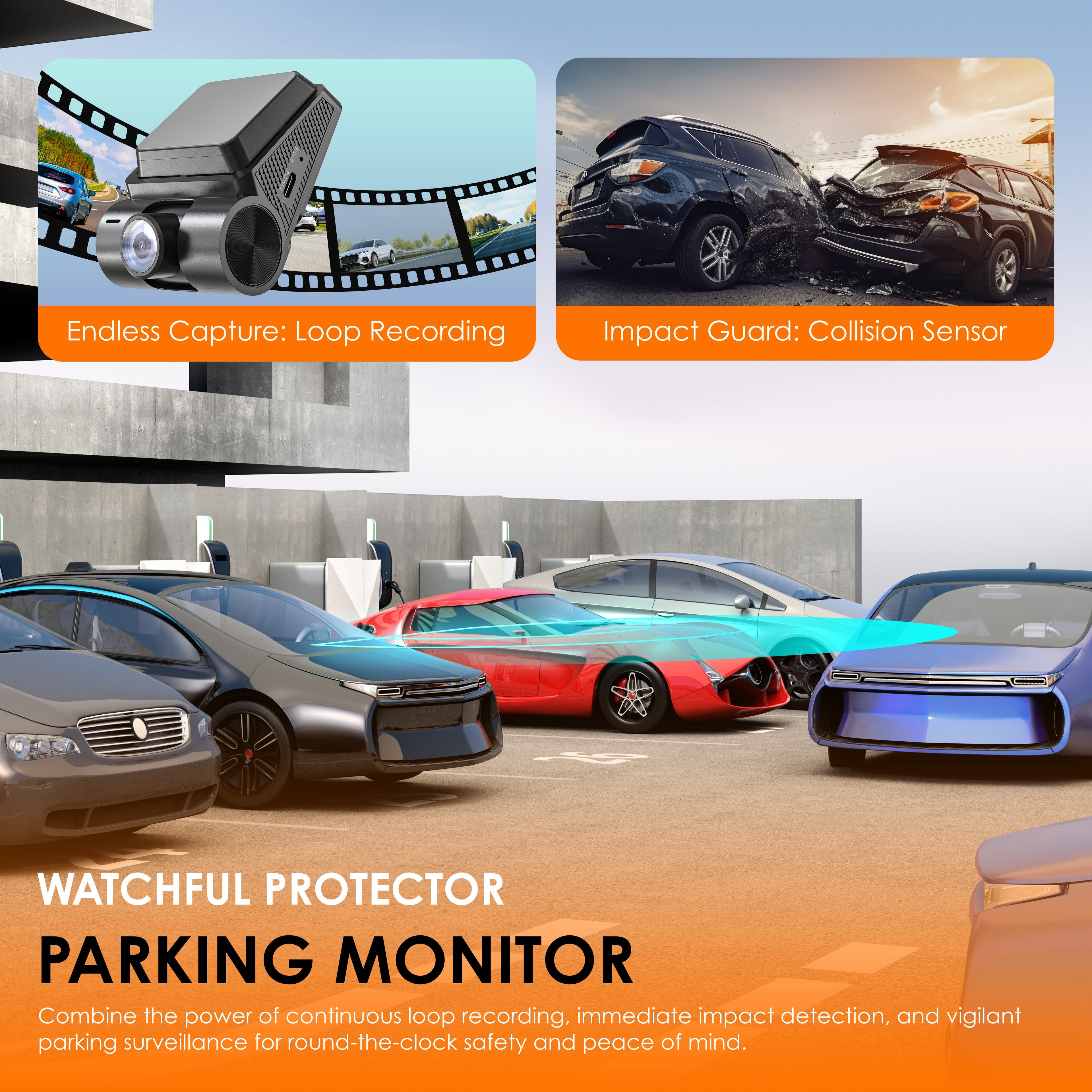 Rexing V1P Flex X4 4K WiFi dual dash cam in black showing front and rear camera lenses with flexible mounting hardware.