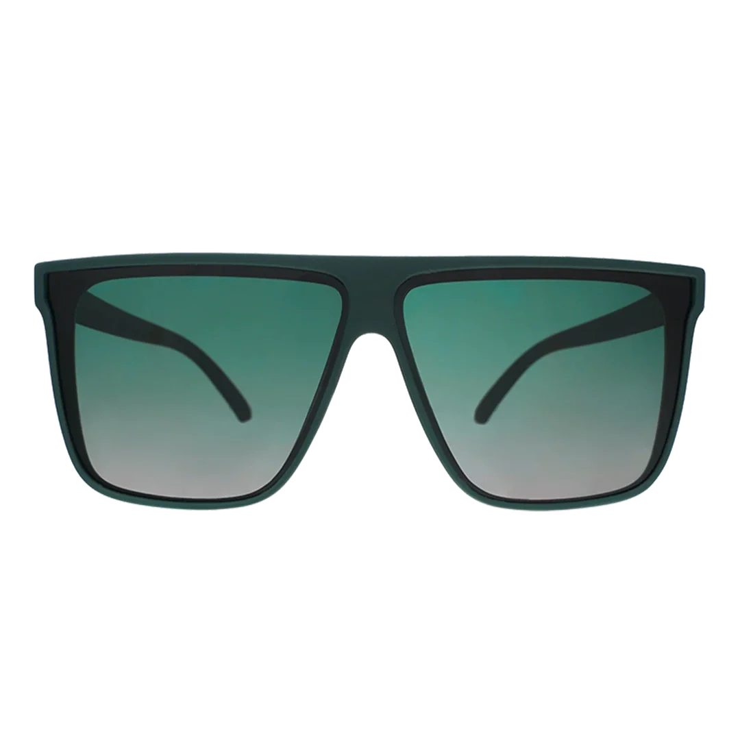 Rare Air Discs "Tends To Get Noticed" Fly G Premium Sunglasses with sleek black frames and polarized lenses.