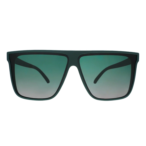 Rare Air Discs "Tends To Get Noticed" Fly G Premium Sunglasses with sleek black frames and polarized lenses.