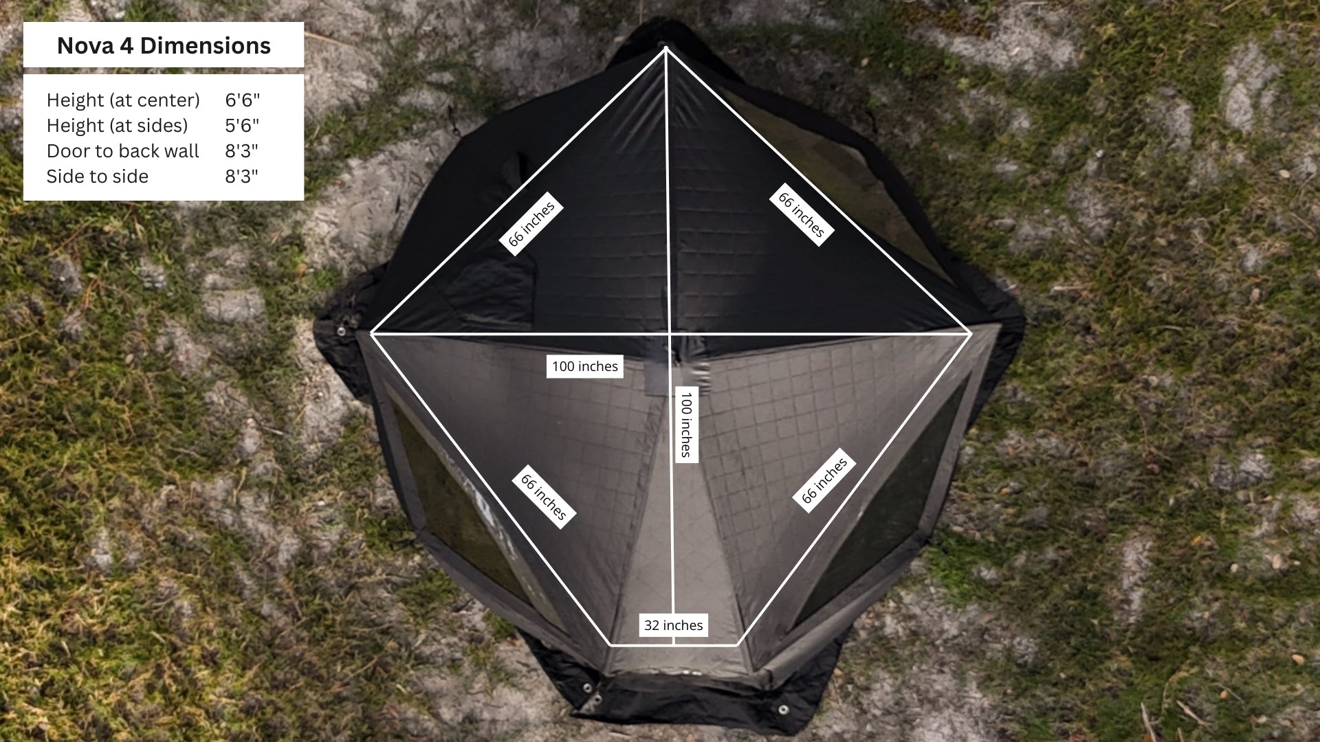 North Shore Sauna Nova 4 Sauna Tent Pro Package for four people, featuring a spacious design and durable materials.