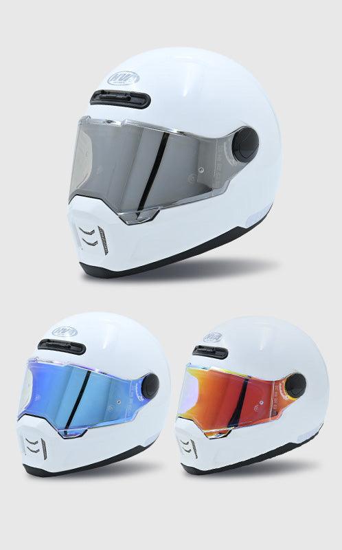 Decorative HVA™ Retro Full-Face Motorcycle Helmet model by Bean's Moto Booth, displayed as a stylish wall decor piece.