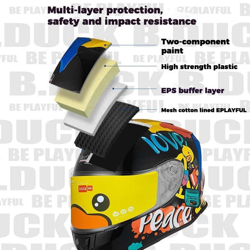 Child's motorcycle helmet by Bean's Moto Booth, TANKED RACING™ design, with colorful graphics and secure strap.