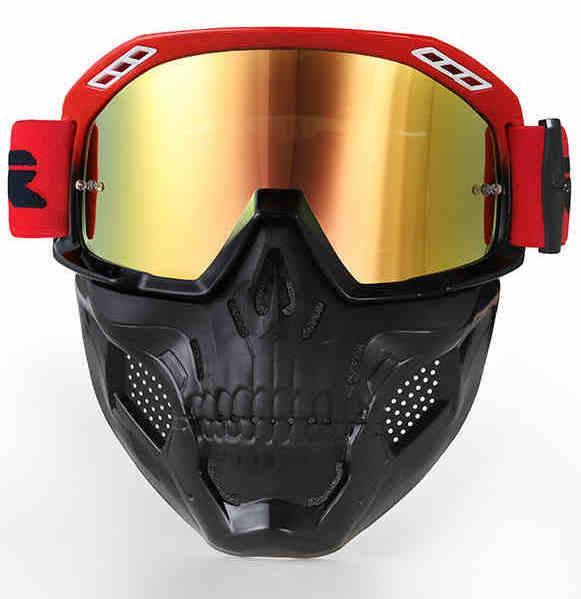 VEMAR™ off-road motorcycle goggles with windproof skull mask, featuring clear lenses and adjustable straps for protection.
