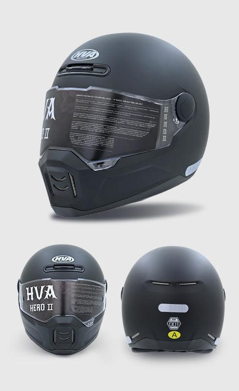 Decorative HVA™ Retro Full-Face Motorcycle Helmet by Bean's Moto Booth, showcasing vintage-style design and colorful detailing.