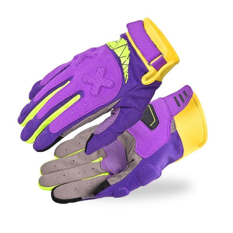 Bean's Moto Booth VROTE™ breathable touch-screen motorcycle gloves with padded palms and adjustable straps, designed for rider comfort.