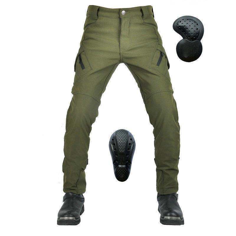 Men's functional winter motorcycle riding pants by Bean's Moto Booth, featuring reinforced fabric and insulated design for cold weather riding.